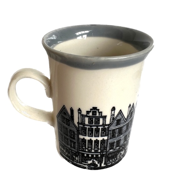 Mug Blue Terrace Houses Churchill England Earthenware Coffee Design Vintage - Picture 2 of 5